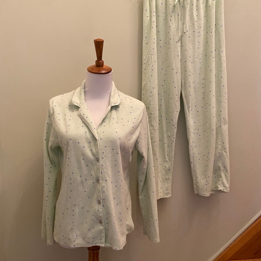 Aria Ladies Fleece polka dot Pajamas